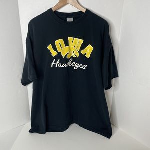 Iowa Hawkeyes T-Shirt, 2XL, Black, Short Sleeve, Gildan Ultra Cotton